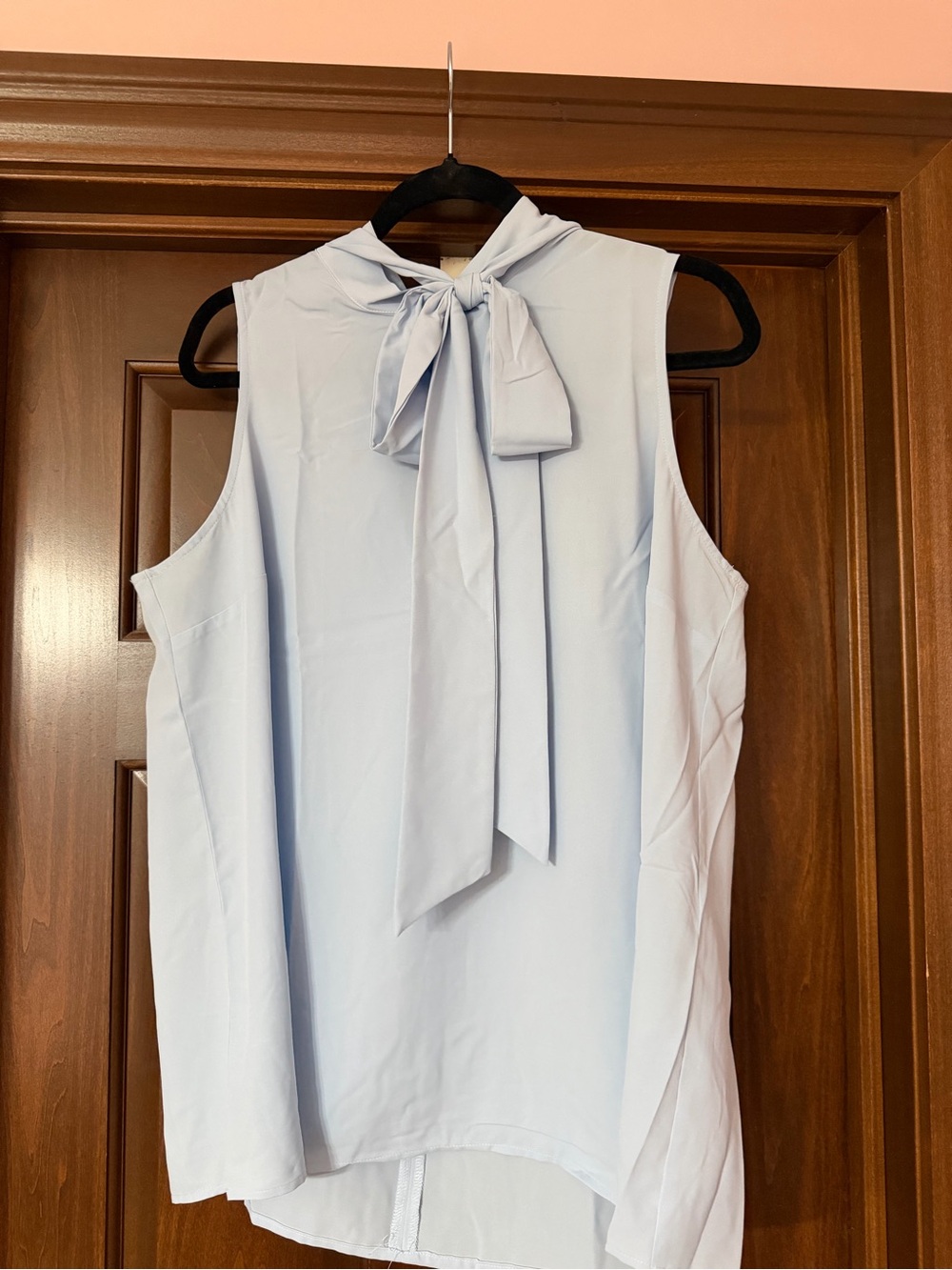 41 Hawthorn Sleeveless Tie-Neck Blouse - Light Blue